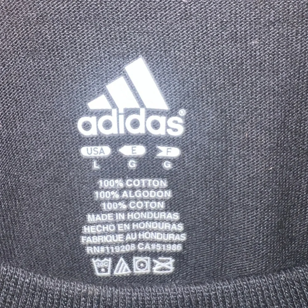 Adidas Wisconsin Badgers Mens Large Black Long Sleeve T-Shirt Graphic Tee Cotton
